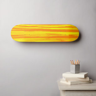 Wood Texture Print Pattern Yellow Orange Skateboard