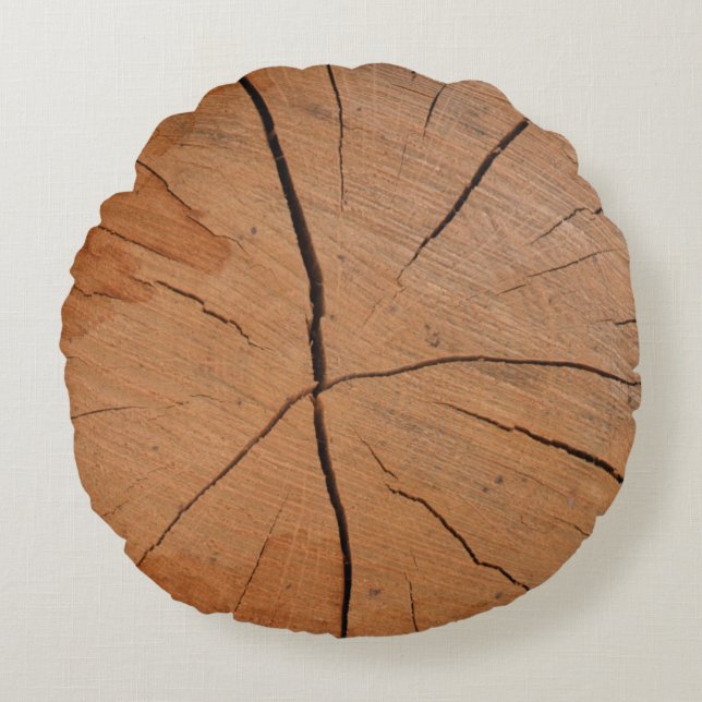 wood texture round cushion (Front)