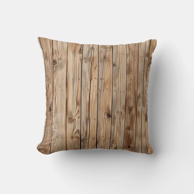 Wood Texture Throw Pillow (Front)