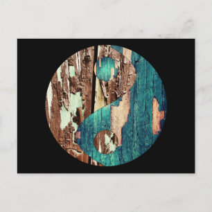 Wood Texture Yin Yang Postcarde Postcard