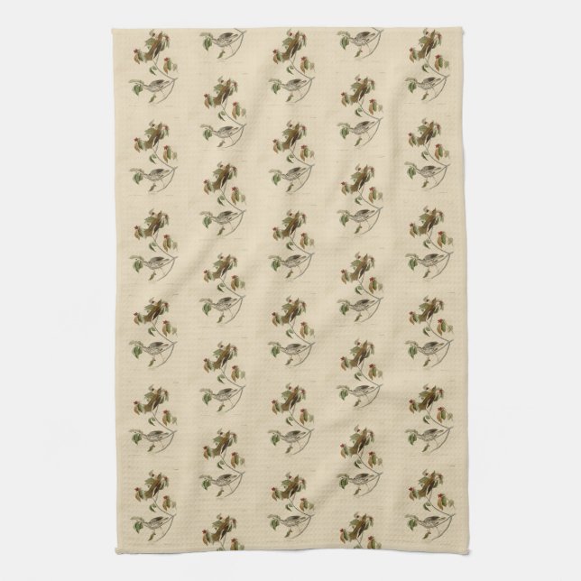 Wood Thrush from Audubon's Birds of America Tea Towel (Vertical)