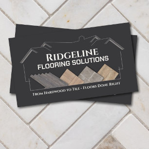 Wood Tile Stone Flooring Contractor Business Card