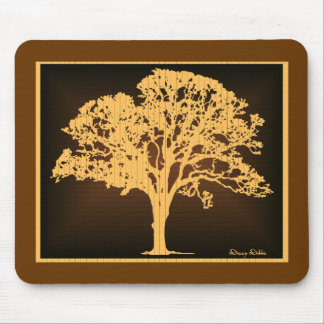 Wood tone Tree silhouette mousepad
