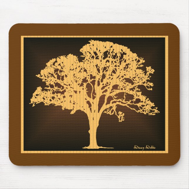 Wood tone Tree silhouette mousepad (Front)