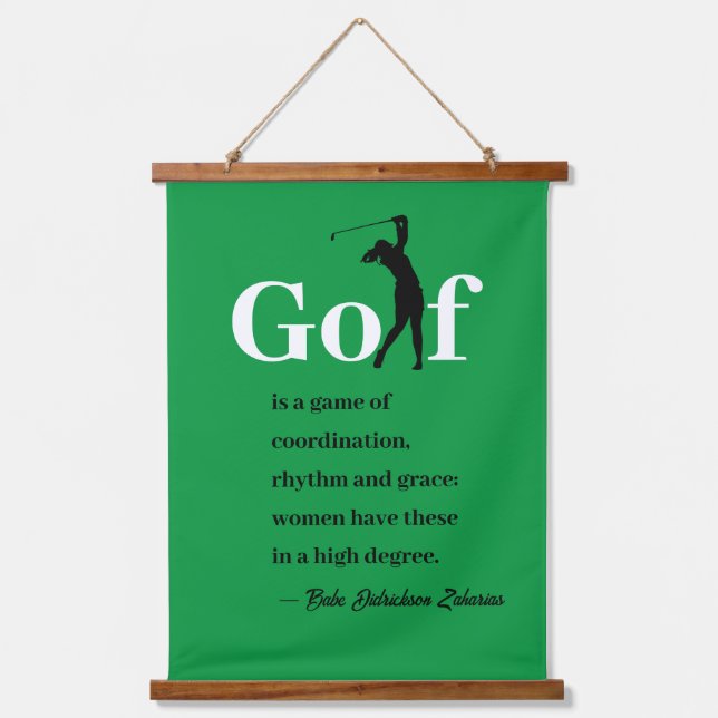 Wood Topped Babe Zaharias Golf Quote Wall Tapestry (Front)