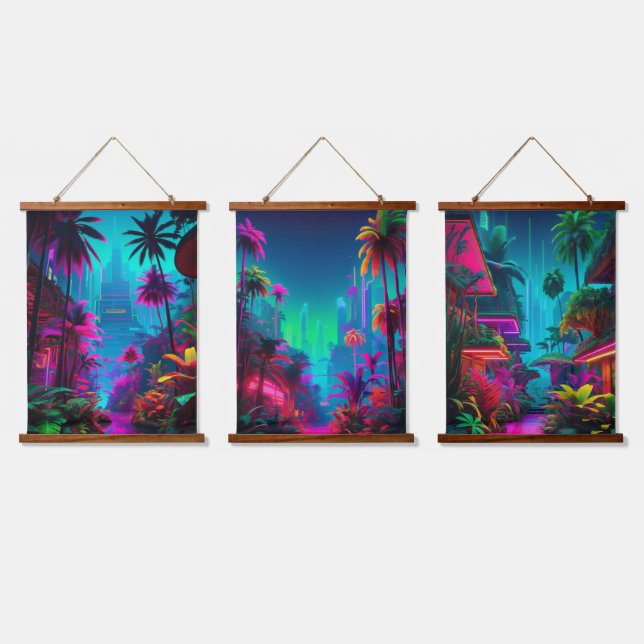 Wood Topped Wall Tapestry (Triple)