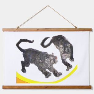Wood Topped Wall Tapestry 2 Tigers jGibney Zazzle