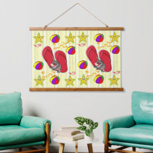 Wood Topped Wall Tapestry Beach House