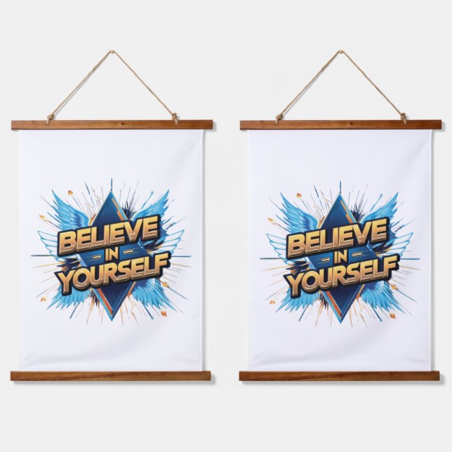 Wood Topped Wall Tapestry - Believe in Yourself (Double)