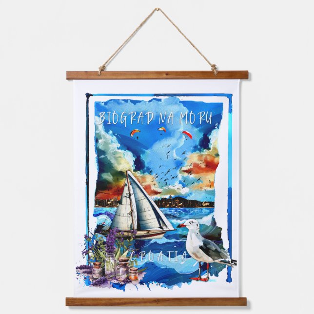 Wood Topped Wall Tapestry - Biograd na Moru (Front)
