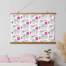 Wood Topped Wall Tapestry FUN Cupcake Birthday