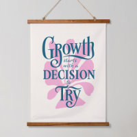 Wood Topped Wall Tapestry – Growth Starts