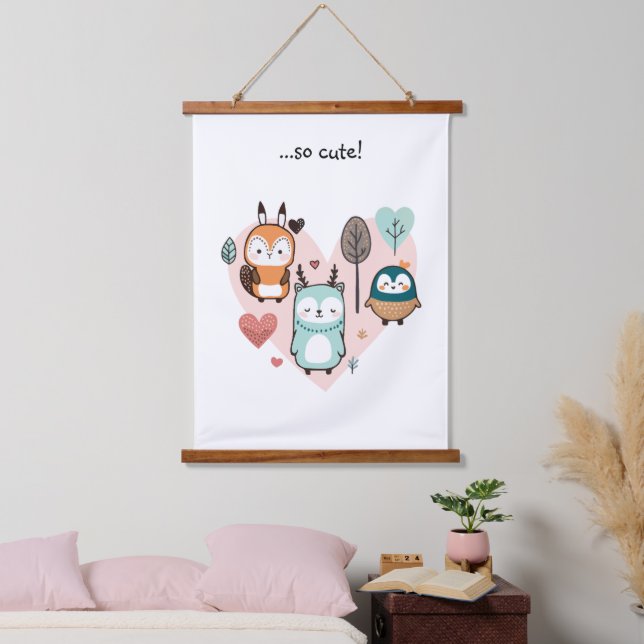 Wood Topped Wall Tapestry. Hanging Tapestry (Bedroom)