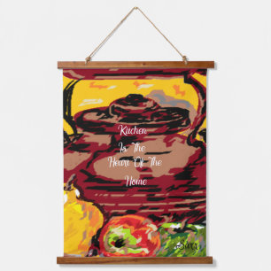 Wood Topped Wall Tapestry : Heart Of the Home .