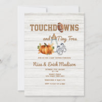 Wood Touchdown Tiny Toes Autumn Boy Baby Shower