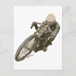 Wood Tracker Motordrome Board Racer Postcard