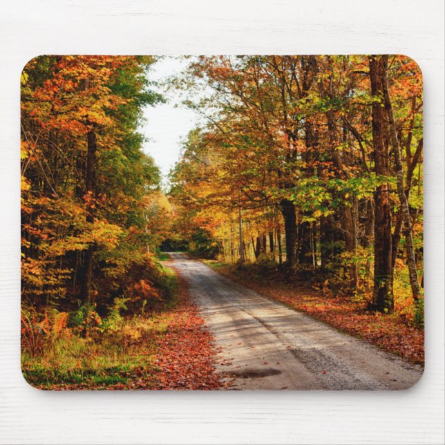 Wood trail with fall foliage mouse mat (Front)