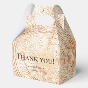 Wood tree bark rings Texture Custom Rustic Wedding Favour Box