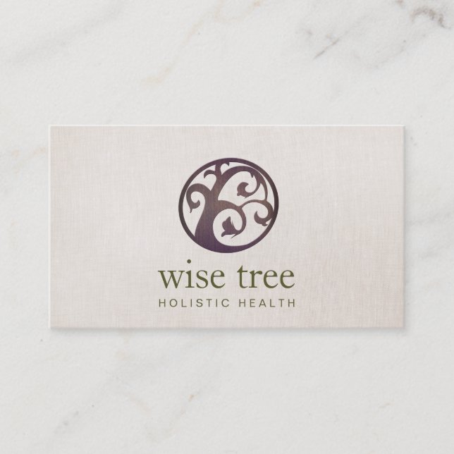 Wood Tree Holistic Health and Wellness Business Card (Front)
