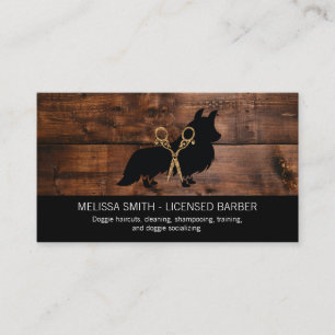 Wood Trim   Animal Care Groomer   Cleaner Business Card