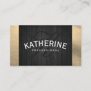 Wood Trim Lux Foil and Monogram Business Card