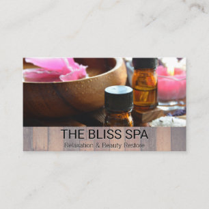 Wood Trim   Salon Oils and Bath Salts Business Card
