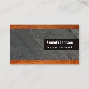 Wood Trim   Slate Background Business Card