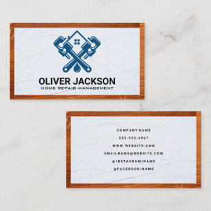 Wood Trim   Spackle   Home Repair Logo Business Card