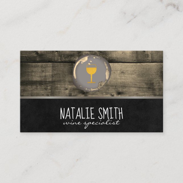 Wood Trim Wine Stain Business Card (Front)