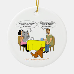Wood Turner Gift Woodturning Shop Cartoon Humour Ceramic Tree Decoration