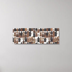 Wood village wrapped canvas