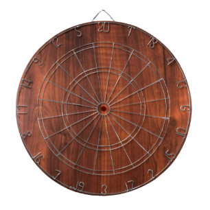 Wood WALNUT finish BUY BLANK Blanc Blanche + TEXT Dartboard