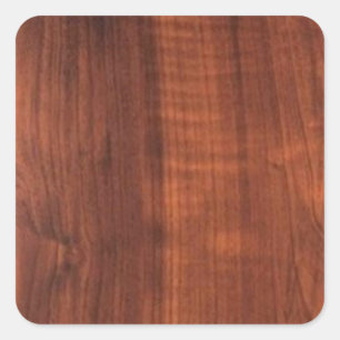 Wood WALNUT finish BUY BLANK Blanc Blanche + TEXT Square Sticker