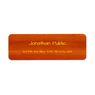 Wood Walnut Handwritten Script Name Gold Text