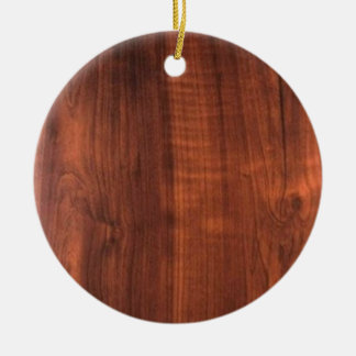 Wood WALNUT look BUY BLANK Blanc Blanche + TEXT Ceramic Tree Decoration