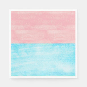 Wood Watercolor Pink and Blue Baby Gender Reveal Napkin