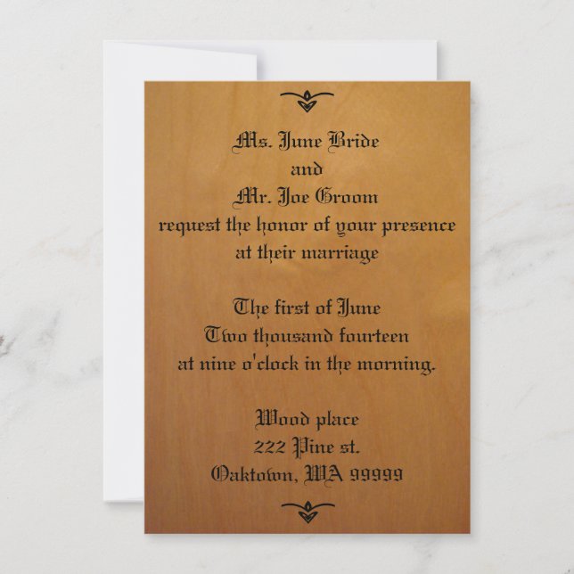 Wood Wedding Invitations (Front)