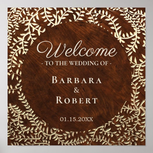 Wood Welcome Wedding Poster (Front)