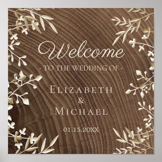 Wood Welcome Wedding Poster (Front)
