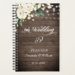 Wood & White Rose Greenery  Floral Wedding Planner<br><div class="desc">For further customisation,  please click the "customise further" link and use our design tool to modify this template. If you need help or matching items,  please contact me.</div>