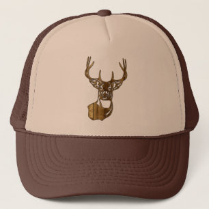 Wood - White Tail Buck Deer Trucker Hat