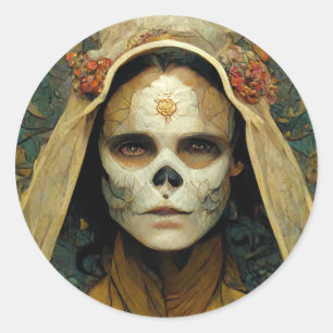 Wood Witch 1 Fantasy Classic Round Sticker