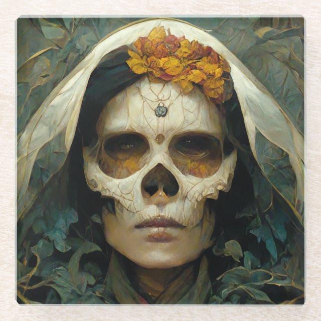 Wood Witch 2 Fantasy Glass Coaster (Front)