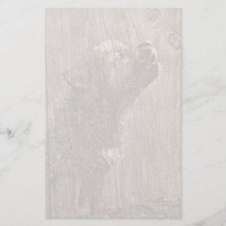 Wood Wolf Pup Art Stationery