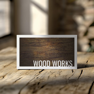 Wood Works Wooden Board Design Bordered Card