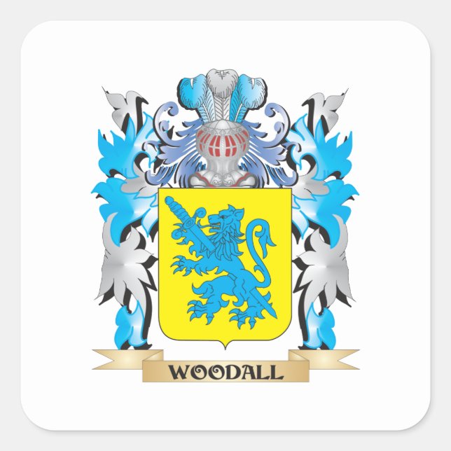 Woodall Coat of Arms - Family Crest Square Sticker (Front)