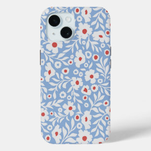 Woodblock Floral Pattern iPhone 15 Case