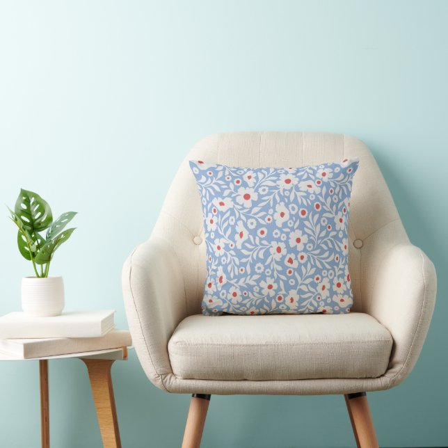 Woodblock Floral Pattern Cushion (Chair)