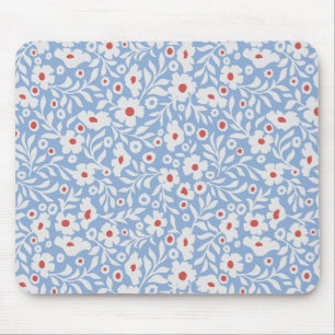 Woodblock Floral Pattern Mouse Mat