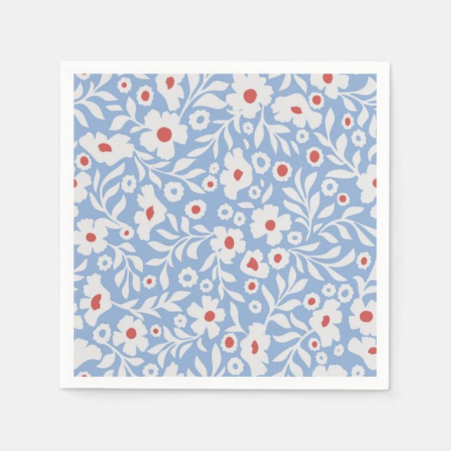 Woodblock Floral Pattern Napkin (Front)